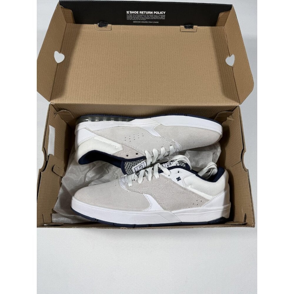 New DC Tiago S TL19 Shoes Mens Size 9 White Navy Skate Low Top ADYS100386